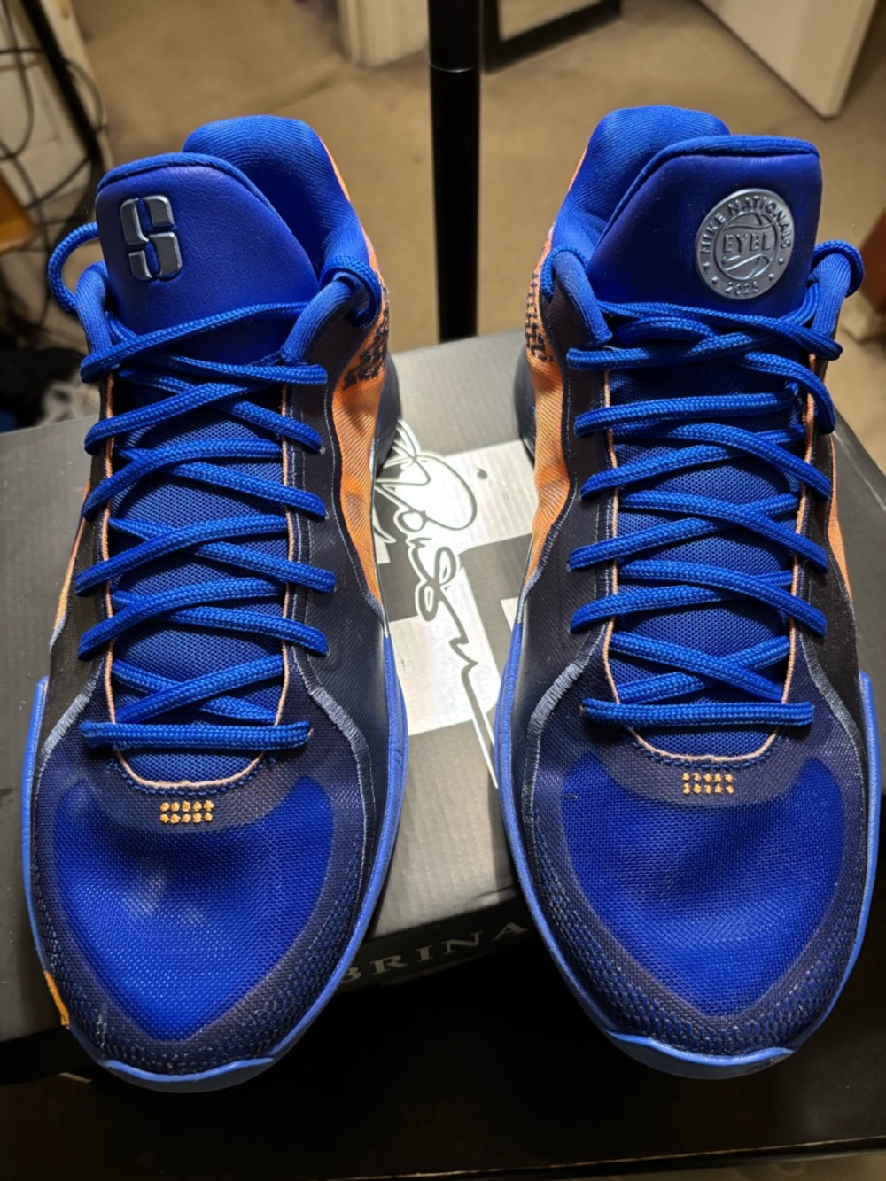 Nike Men's Blue and Orange Athletic Shoes